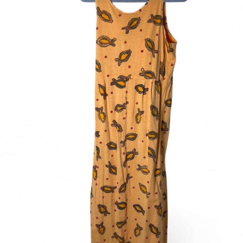 Fresh Produce Vintage Maxi Dress Women's Medium FISH PRINT‎ Cotton - Picture 3 of 4